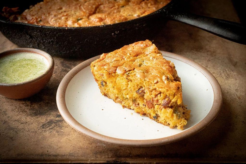 Black Eyed Pea Cornbread with Bacon