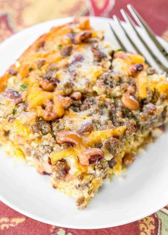 Black Eyed Pea Cornbread with Sausage