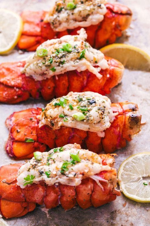 Garlic Butter Broiled Lobster Tails