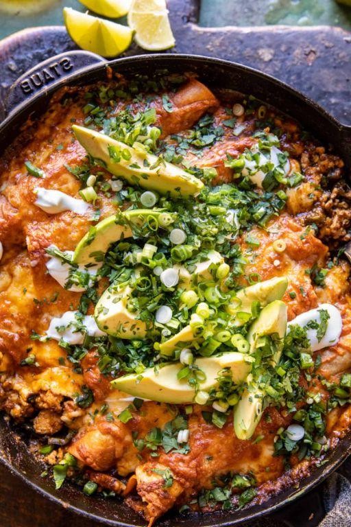 One-Pot Chicken Ranch Enchiladas
