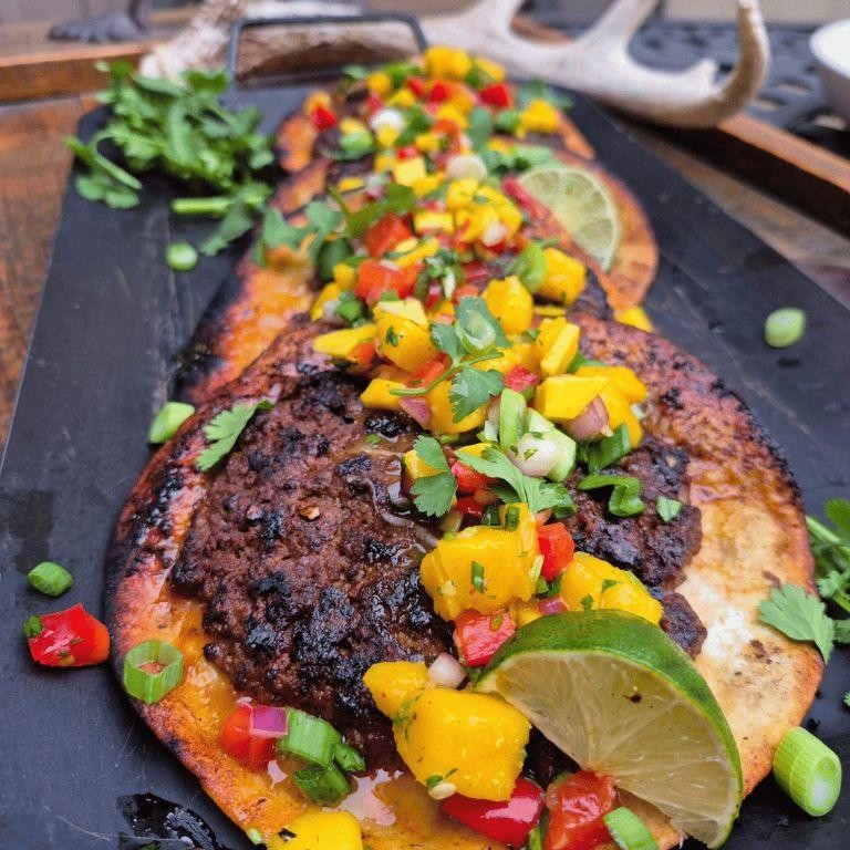 Spicy Venison and Mango Wraps