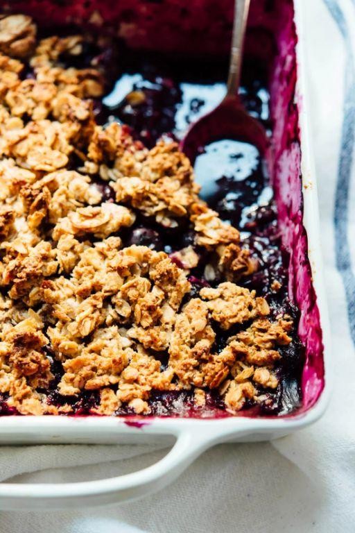 Vegan Blueberry Crisp with Almond Flour Topping