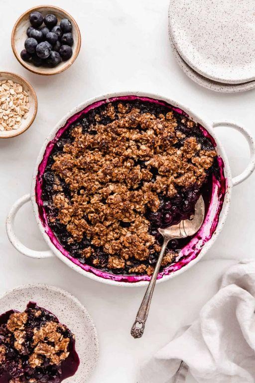 Vegan Blueberry Crisp with Chia Seeds