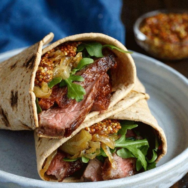 Venison and Caramelized Onion Wraps
